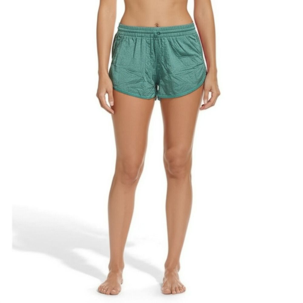 NWOT Womens Athletic Shorts  Green Drawstring Elastic Waist Performance Sport
